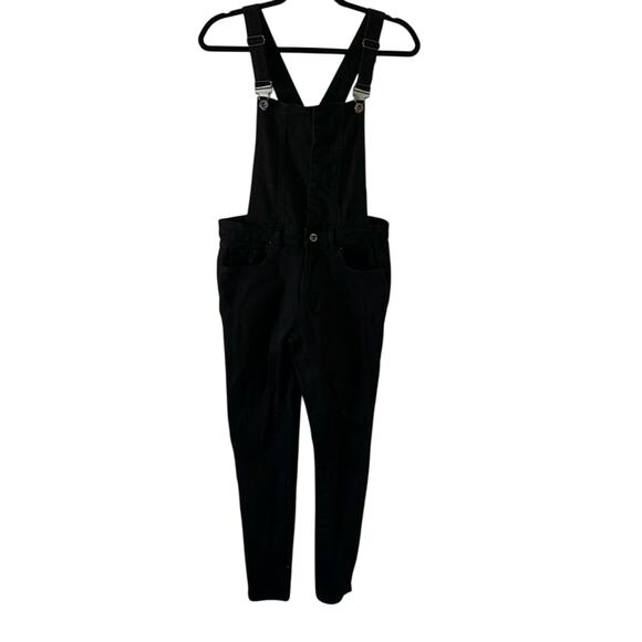 Forever 21 Black Bib Overall‎ Ripped Skinny Jeans Size 26  Distressed Festival - Picture 1 of 15
